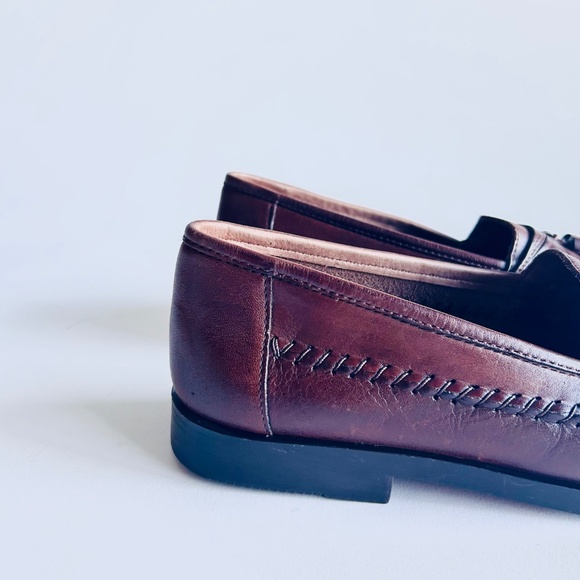 Men’s Giorgio Brutini Brown Leather Tassel Weaving Loafers size 9.5 D. main image 14